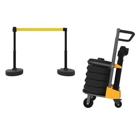 Accuform MOBILE BANNER STAKE STANCHION CART PRB900BK PRB900BK